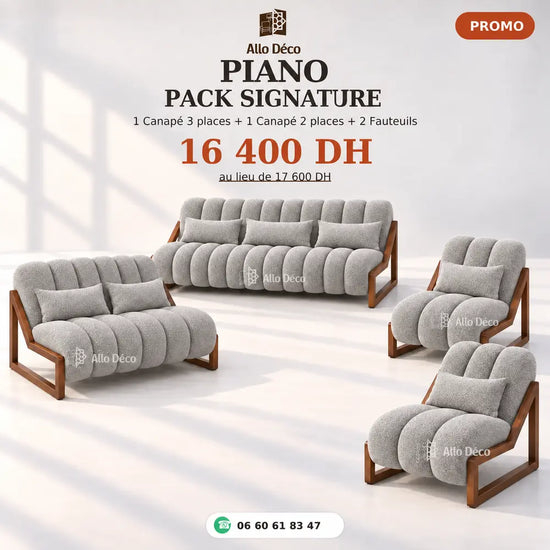 Pack PIANO Signature Allodeco – Salon Complet 7 Places