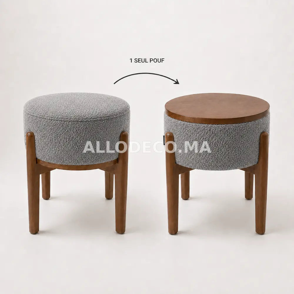 Pouf Caméléon 3 en 1 Allodeco – Siège, Table & Repose-pieds