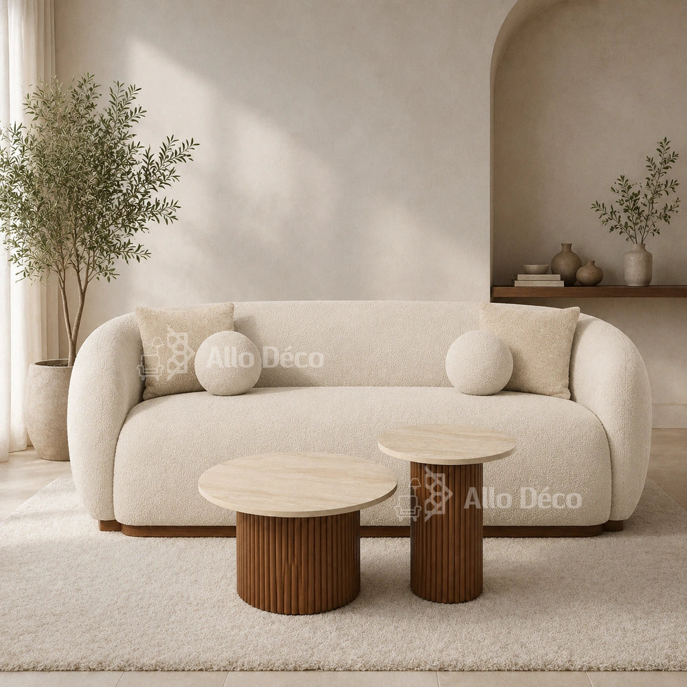 Duo Tables Basses Bardage Allodeco – Bois & Effet Travertin