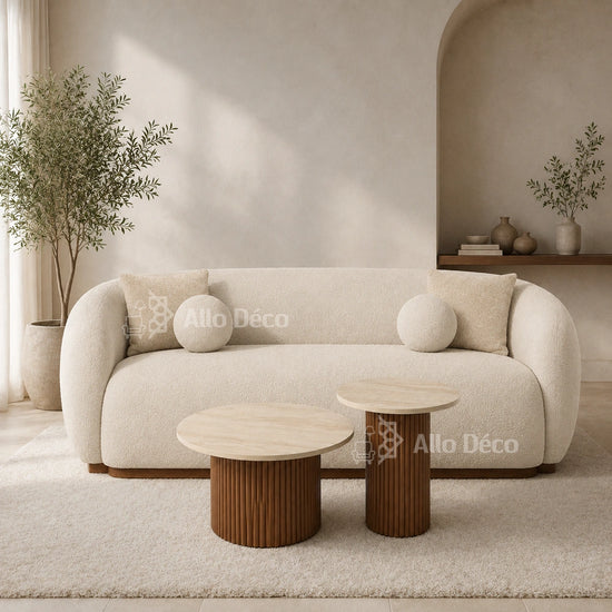 Duo Tables Basses Bardage Allodeco – Bois & Effet Travertin