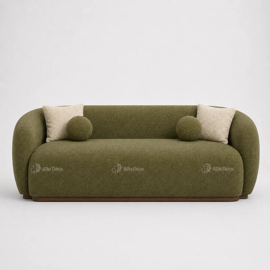 Canapé Milano Allodeco – 3 Places en Bouclette, Confort Premium & Design Sculptural