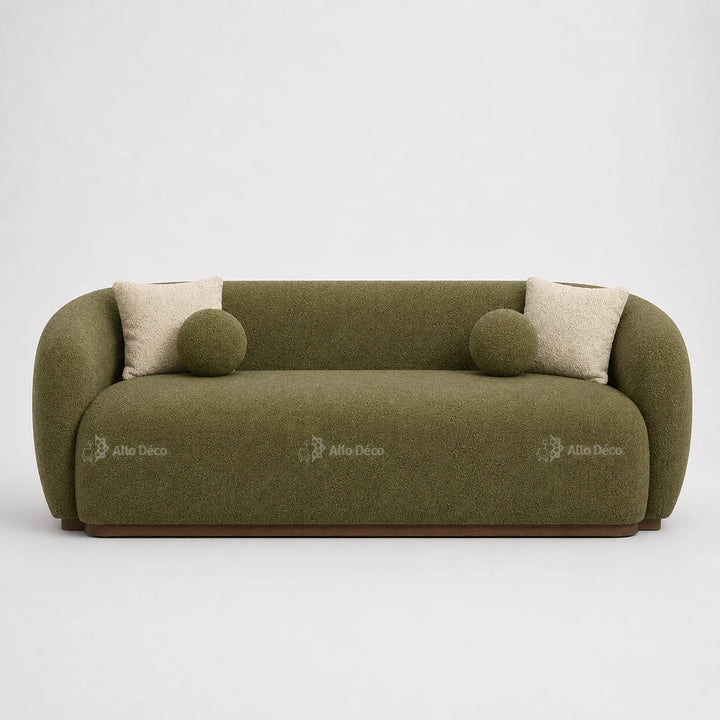 Canapé Milano Allodeco – 3 Places en Bouclette, Confort Premium & Design Sculptural