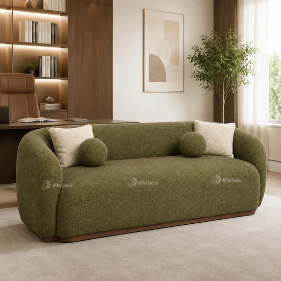 Canapé Milano Allodeco – 3 Places en Bouclette, Confort Premium & Design Sculptural