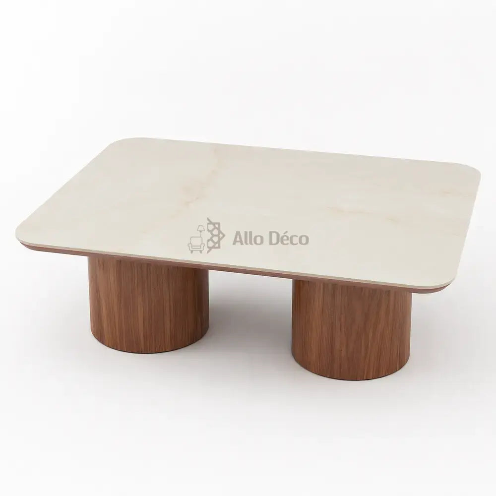 Table Basse MODENA Allodeco – Céramique & Placage Noyer