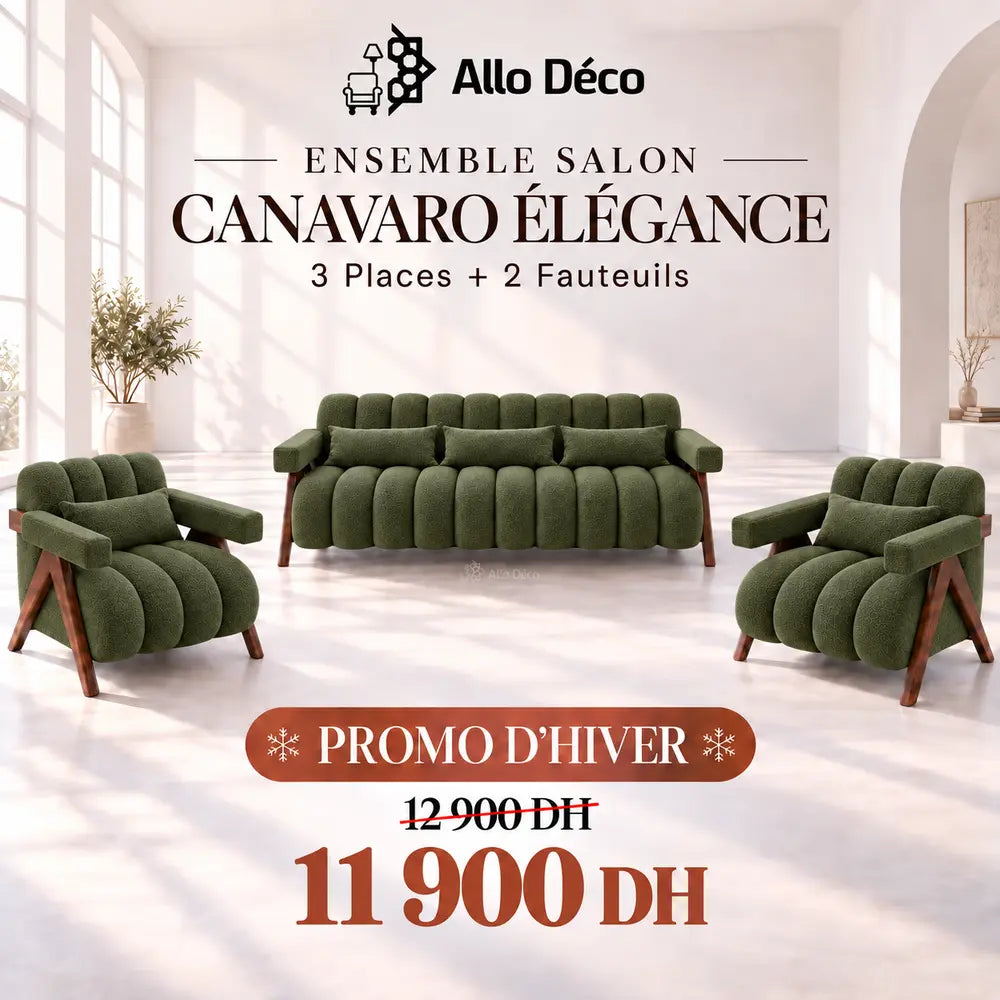 Ensemble Salon CANAVARO Élégance – 3 Places + 2 Fauteuils