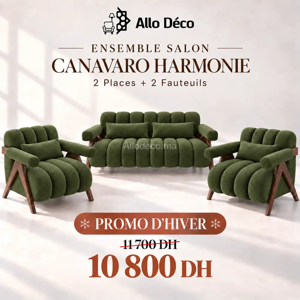 Ensemble Salon CANAVARO Harmonie – 2 Places + 2 Fauteuils