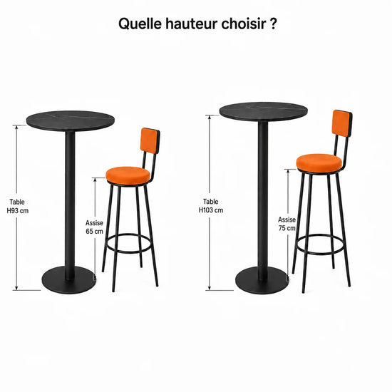 Table Haute MONZA Allodeco – Design Minimaliste & Pied Central