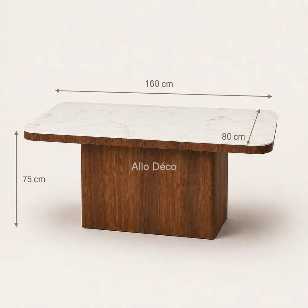 Table VENEZIA Allodeco – Céramique & finition noyer