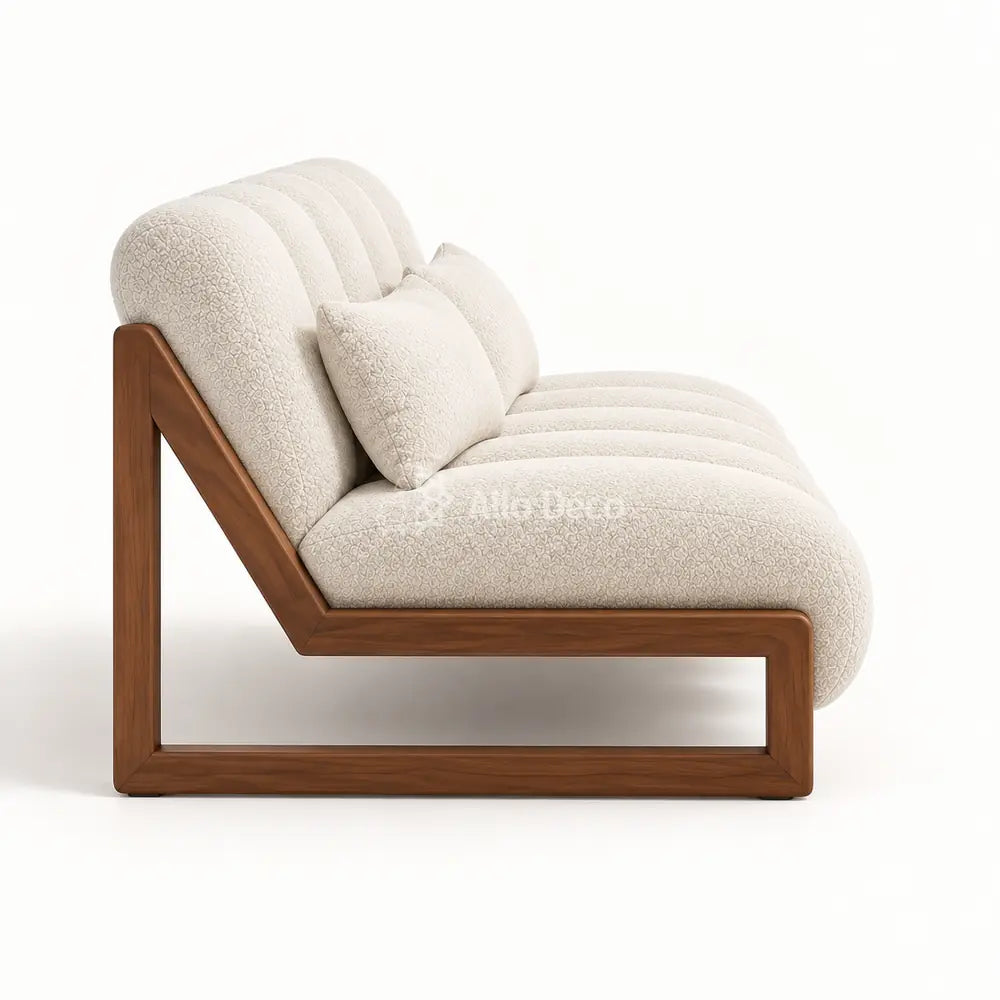 Canapé PIANO 2 Places Allodeco – Bouclette & Bois Massif