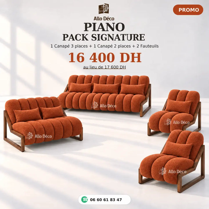 Pack PIANO Signature Allodeco – Salon Complet 7 Places