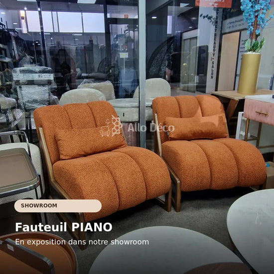Fauteuil PIANO Allodeco – Bouclette & Bois Massif