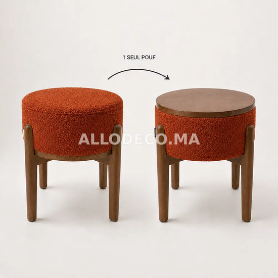 Pouf Caméléon 3 en 1 Allodeco – Siège, Table & Repose-pieds