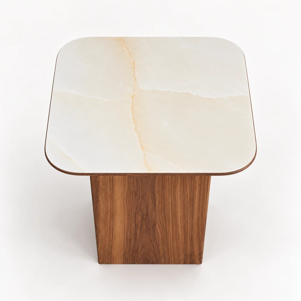 Table d'Appoint Céramique VARENZA 50 Allodeco – Finition Noyer