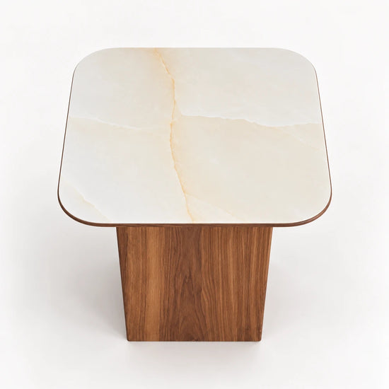 Table d'Appoint Céramique VARENZA 50 Allodeco – Finition Noyer