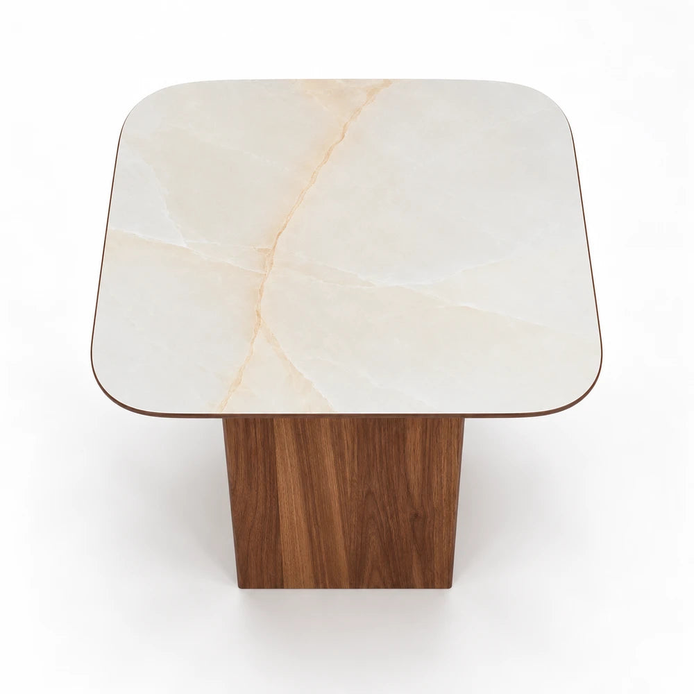 Table d'Appoint Céramique VARENZA 60 Allodeco – Finition Noyer