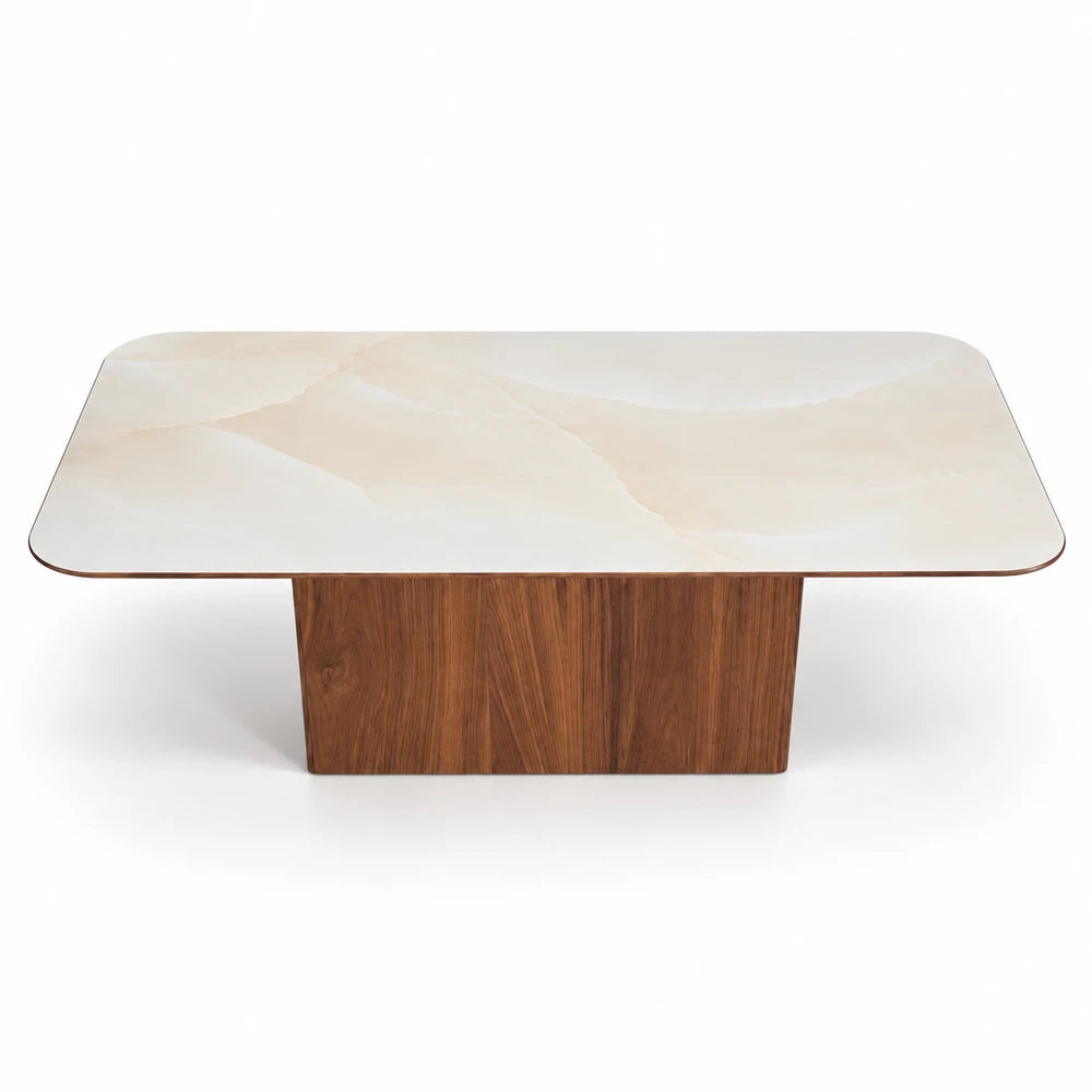 Table Basse Céramique VARENZA 120 Allodeco – Finition Noyer