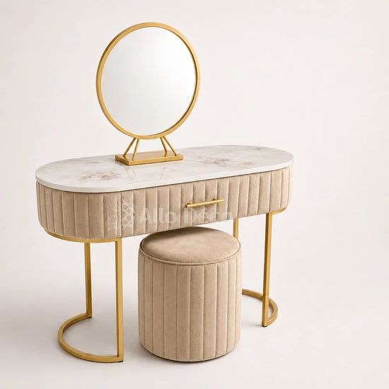Pack Coiffeuse PRINCESSE Allodeco – Miroir + Tabouret Velours