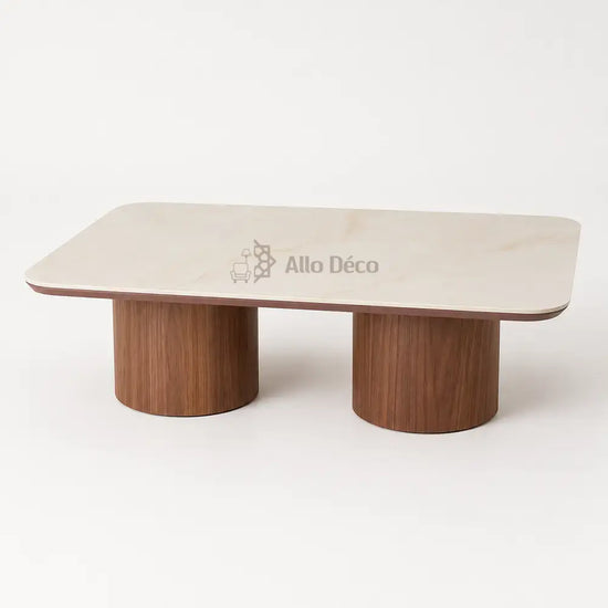 Table Basse MODENA Allodeco – Céramique & Placage Noyer