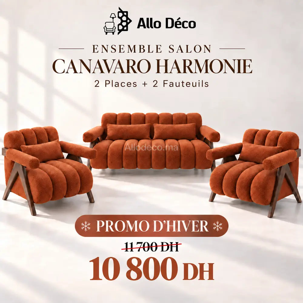 Ensemble Salon CANAVARO Harmonie – 2 Places + 2 Fauteuils