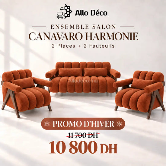 Ensemble Salon CANAVARO Harmonie – 2 Places + 2 Fauteuils
