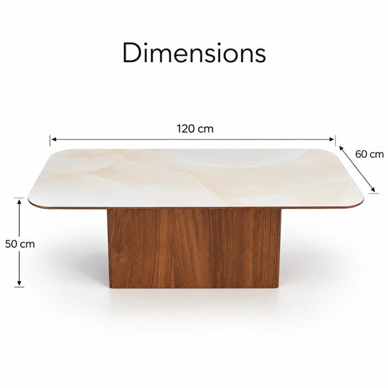 Table Basse Céramique VARENZA 120 Allodeco – Finition Noyer