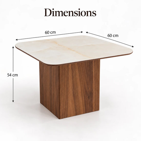 Table d'Appoint Céramique VARENZA 60 Allodeco – Finition Noyer