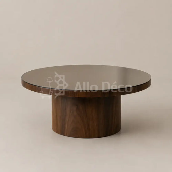 Duo de tables basses VETRANO : bois, verre bronze et lignes contemporaines