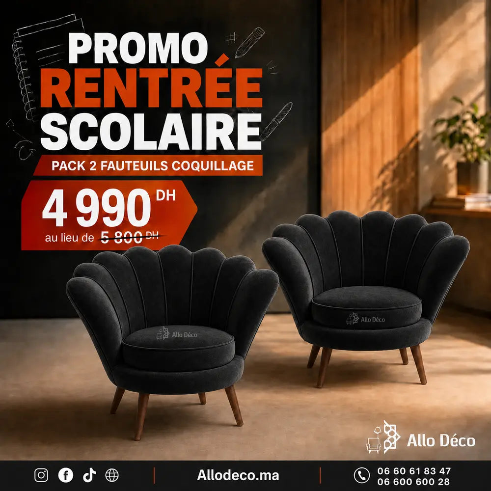 Pack Promo – 2 Fauteuils Coquillage Allodeco