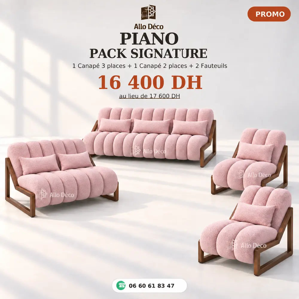 Pack PIANO Signature Allodeco – Salon Complet 7 Places