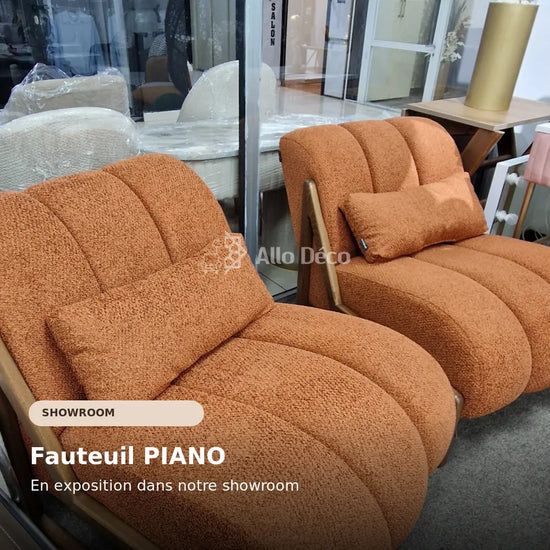 Fauteuil PIANO Allodeco – Bouclette & Bois Massif