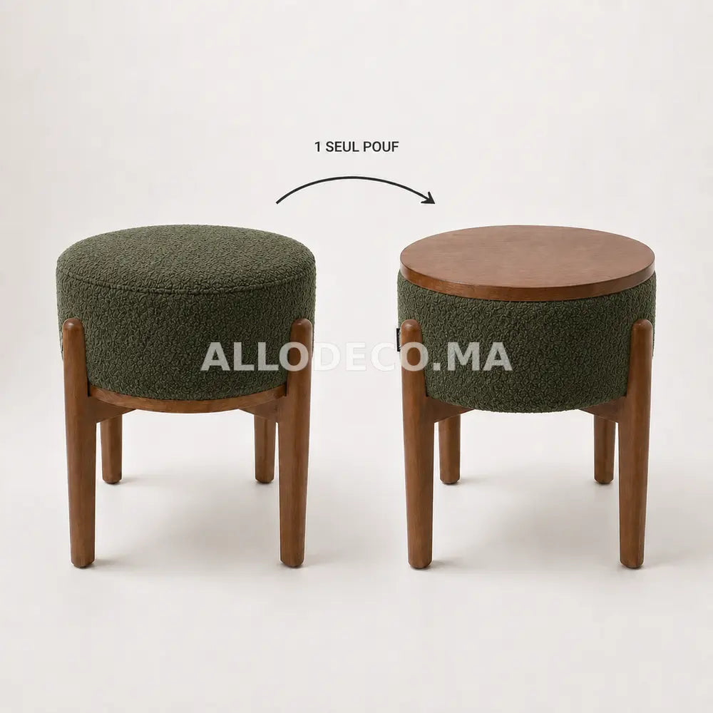Pouf Caméléon 3 en 1 Allodeco – Siège, Table & Repose-pieds