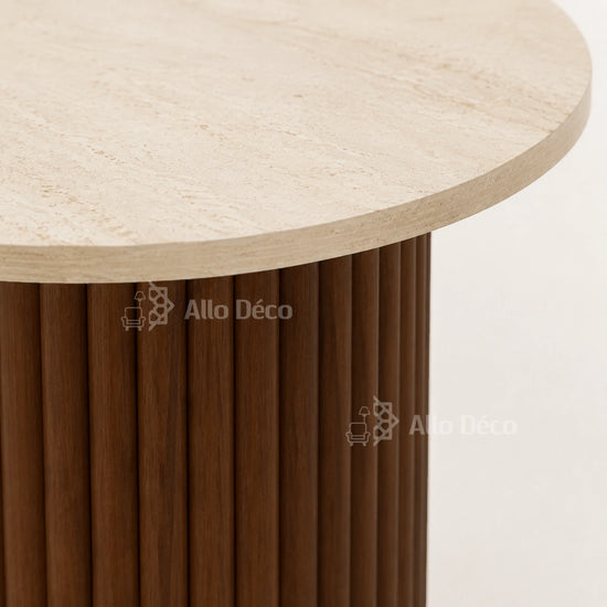 Duo Tables Basses Bardage Allodeco – Bois & Effet Travertin