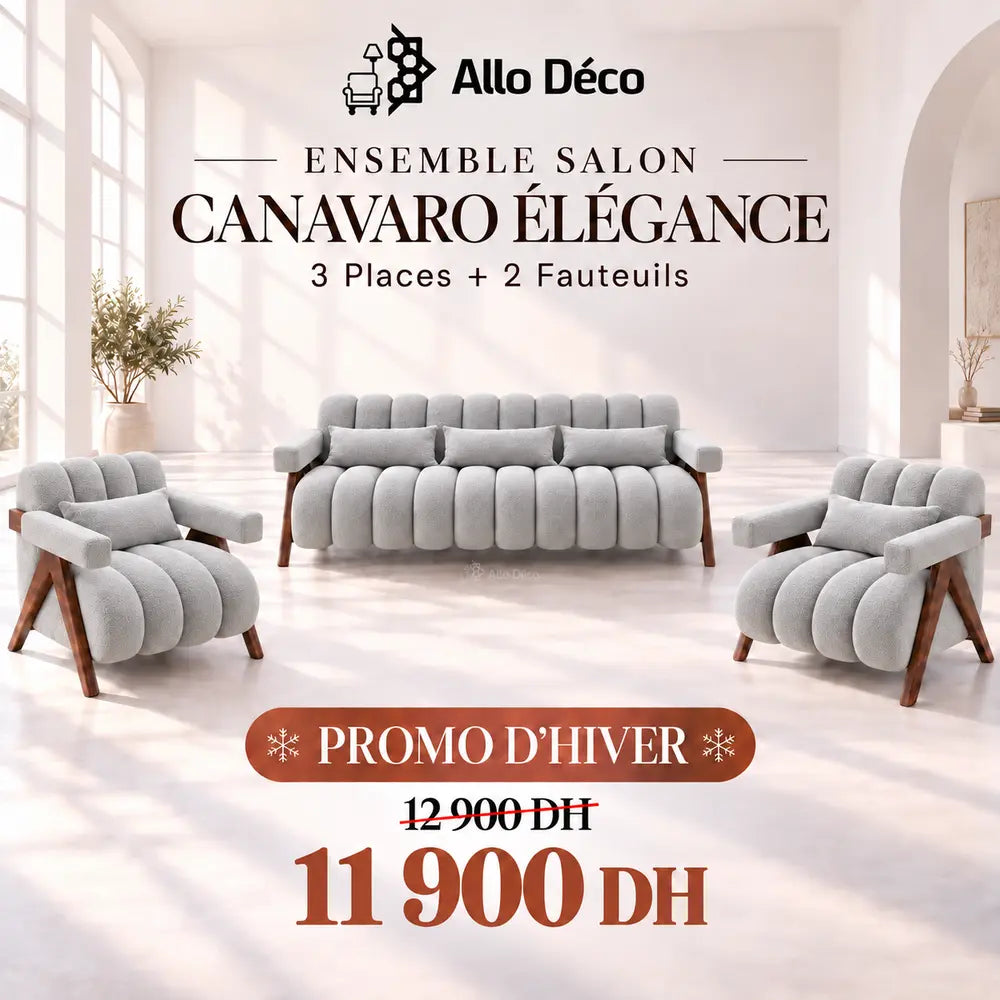 Ensemble Salon CANAVARO Élégance – 3 Places + 2 Fauteuils