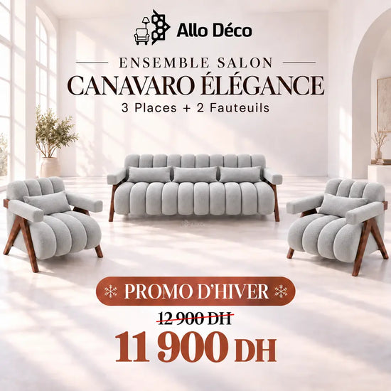 Ensemble Salon CANAVARO Élégance – 3 Places + 2 Fauteuils