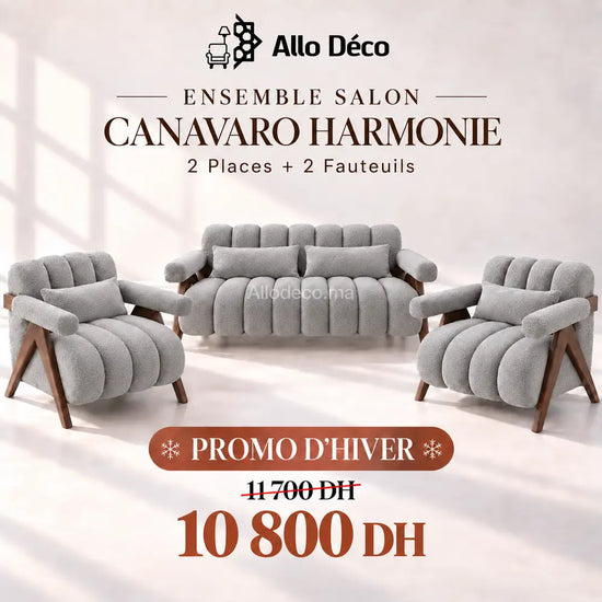 Ensemble Salon CANAVARO Harmonie – 2 Places + 2 Fauteuils
