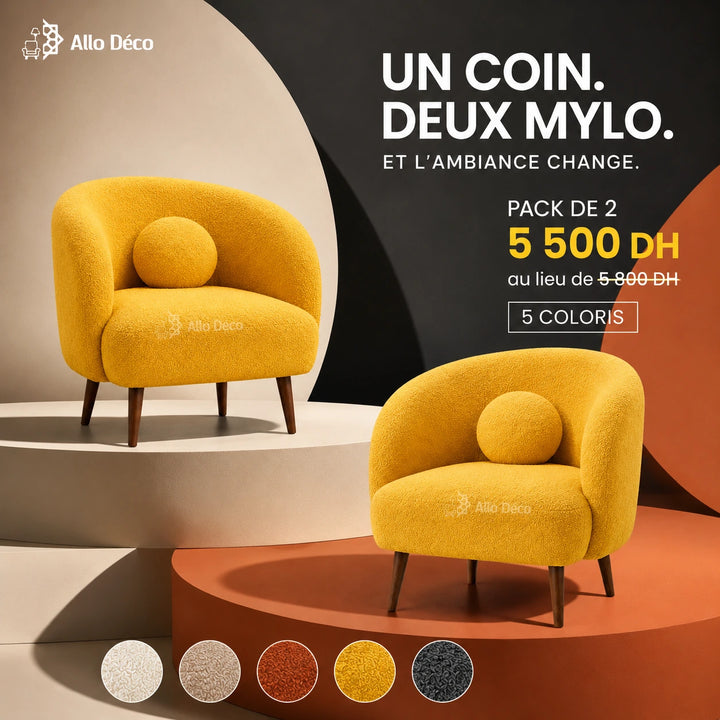 Pack 2 Fauteuils MYLO Allodeco – Design Moderne & Confort