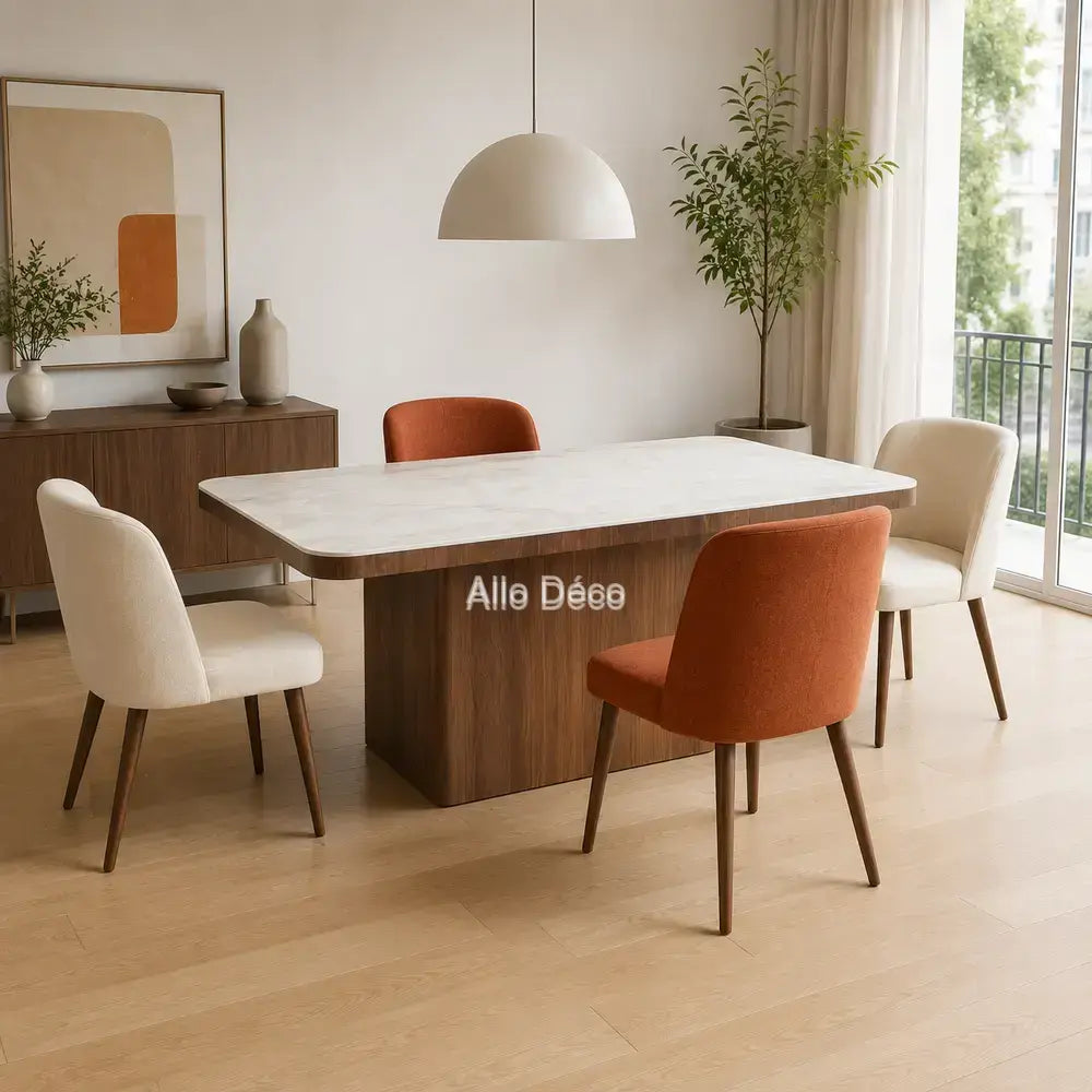 Table VENEZIA Allodeco – Céramique & finition noyer
