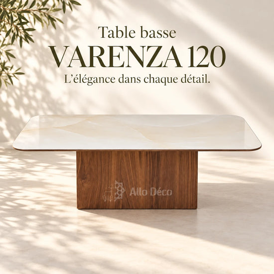 Table Basse Céramique VARENZA 120 Allodeco – Finition Noyer