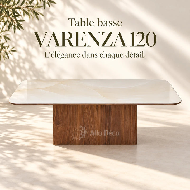 Table Basse Céramique VARENZA 120 Allodeco – Finition Noyer
