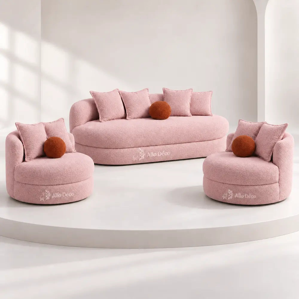 Pack SANTIAGO Allodeco – Canapé 3 Places + 2 Fauteuils BAMBO