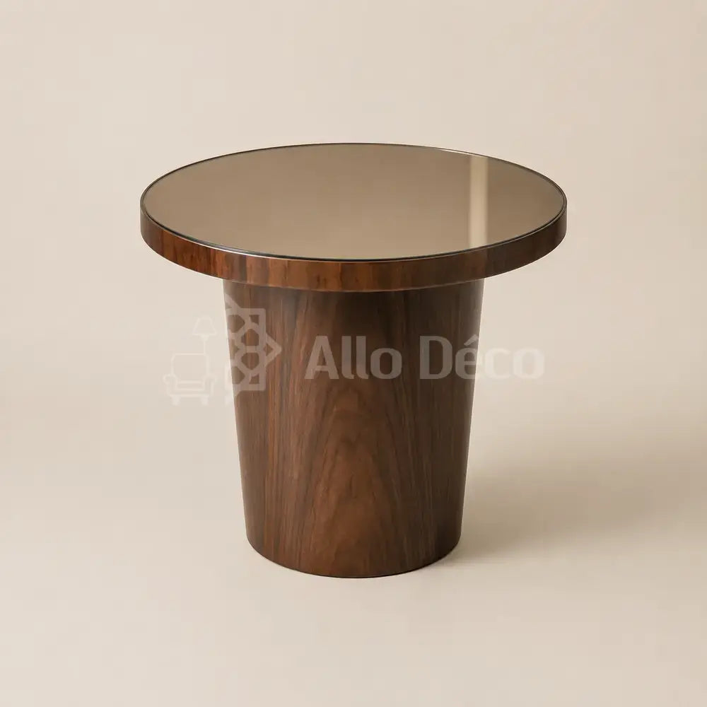 Duo de tables basses VETRANO : bois, verre bronze et lignes contemporaines