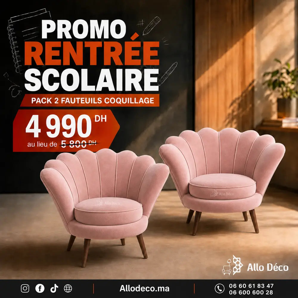 Pack Promo – 2 Fauteuils Coquillage Allodeco