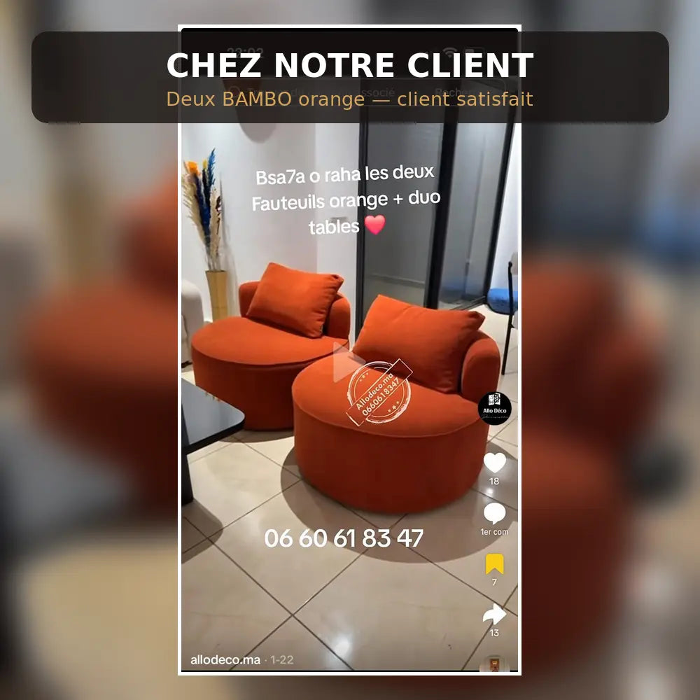 Fauteuil BAMBO 90 cm Allodeco – Rond & bouclette cosy
