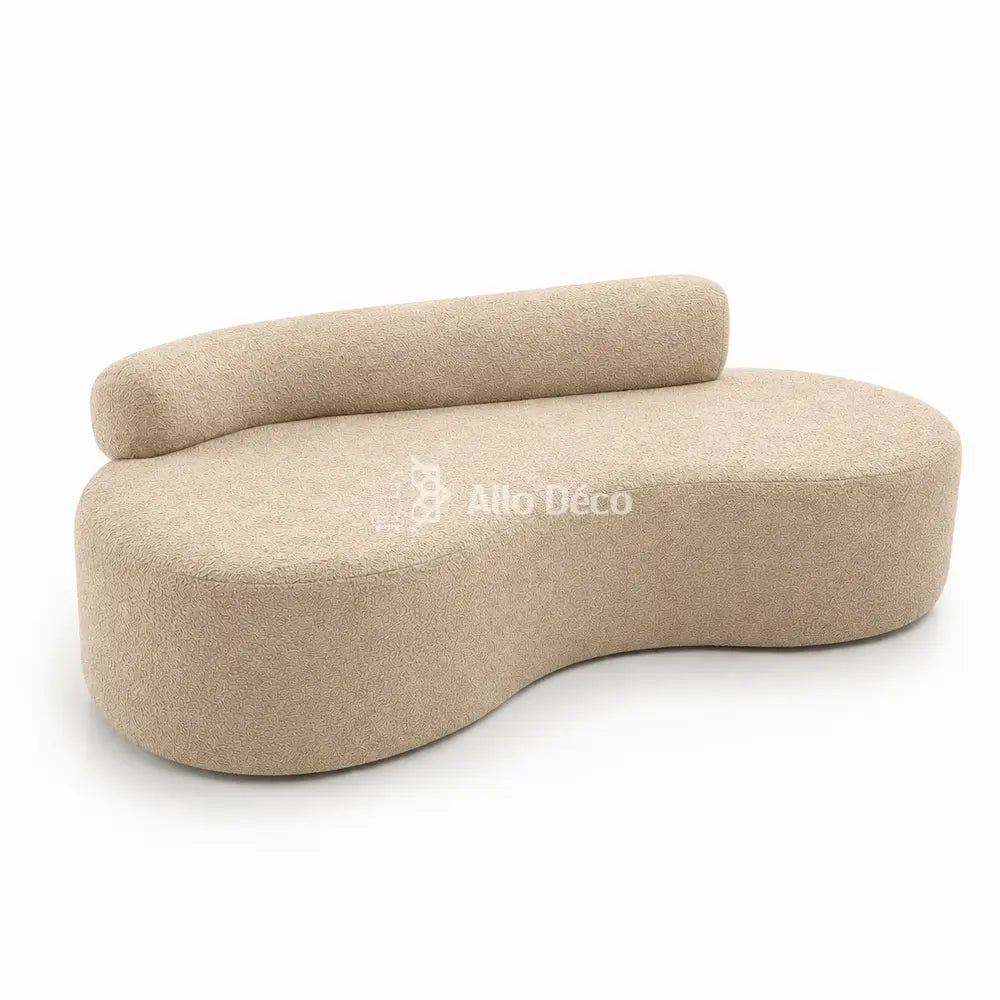 Canapé Banane Allodeco – Bouclette, Confort HR & Design Organique
