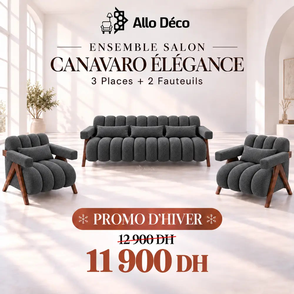 Ensemble Salon CANAVARO Élégance – 3 Places + 2 Fauteuils