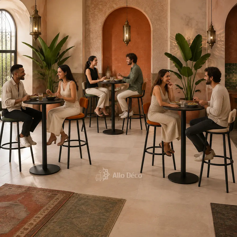 Table Haute MONZA Allodeco – Design Minimaliste & Pied Central