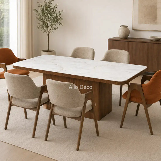 Table VENEZIA Allodeco – Céramique & finition noyer