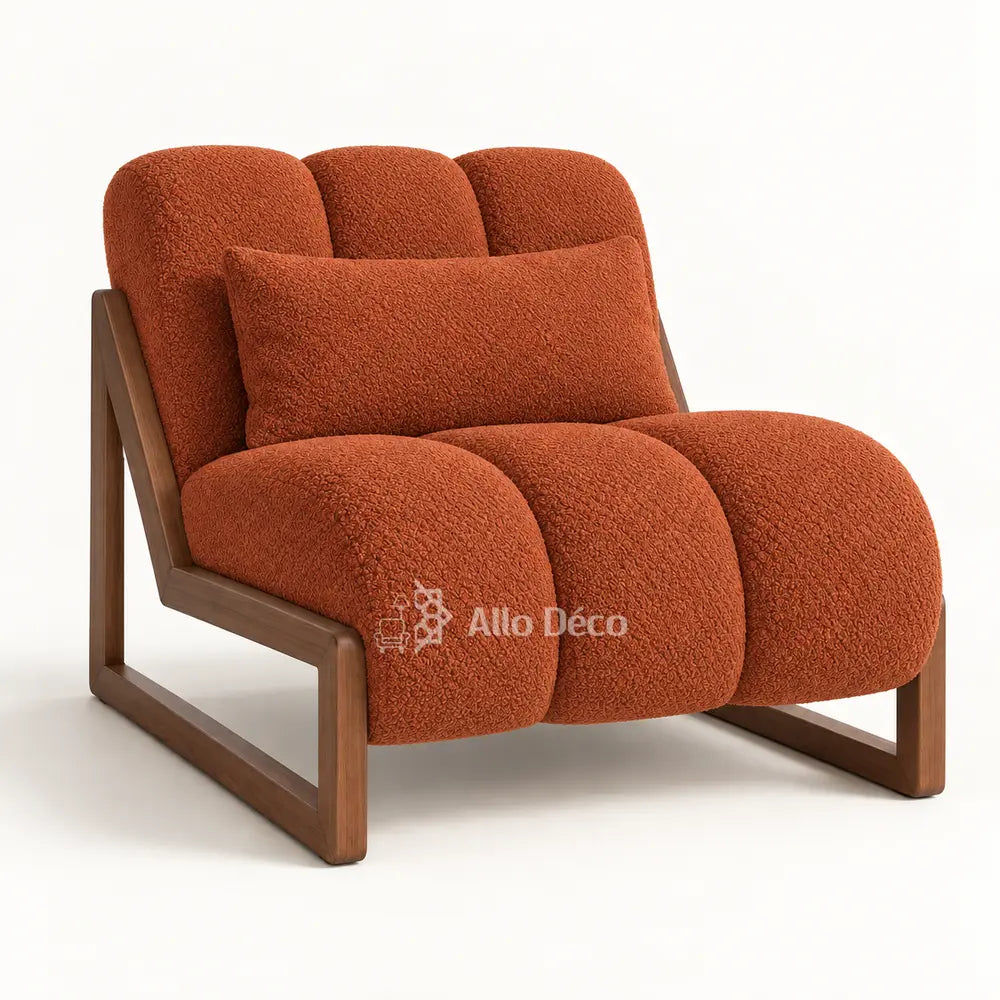 Fauteuil PIANO Allodeco – Bouclette & Bois Massif
