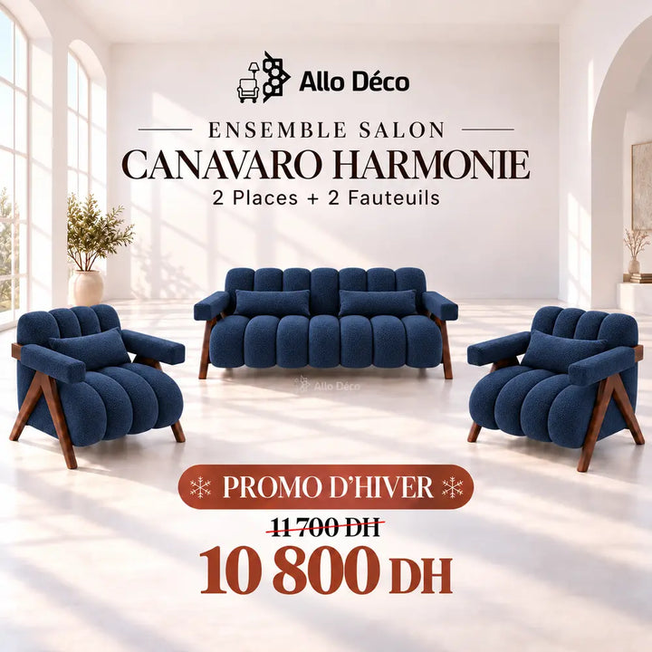 Ensemble Salon CANAVARO Harmonie – 2 Places + 2 Fauteuils