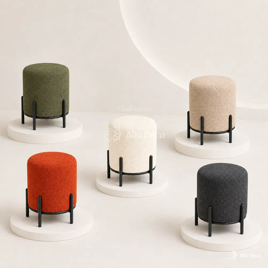 Pouf SÉRÉNA Allodeco – Design Compact & Structure Métal